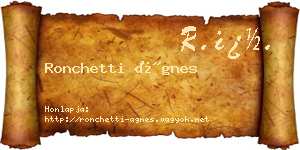 Ronchetti Ágnes névjegykártya