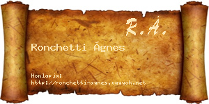 Ronchetti Ágnes névjegykártya