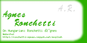 agnes ronchetti business card